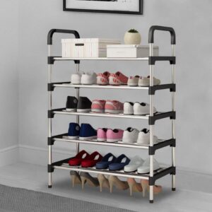 5 Layers Metal Shoe Rack Footwear Shelf