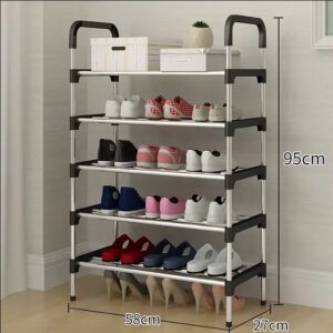 5 Layers Metal Shoe Rack Footwear Shelf